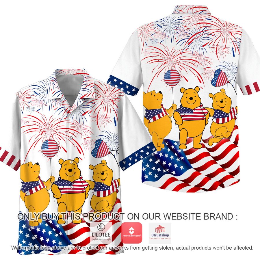 winnie the pooh us flag firework hawaiian shirt 1 74348