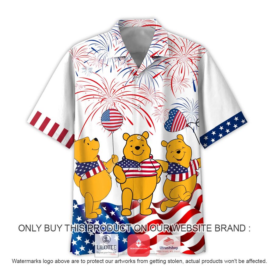 winnie the pooh us flag firework hawaiian shirt 2 9622