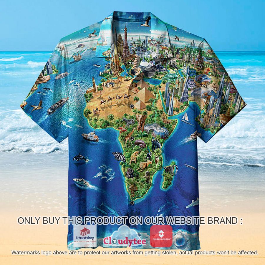 world landmarks map hawaiian shirt 1 70279