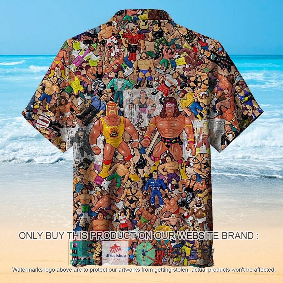 wrestling character collage art hawaiian shirt 2 89202