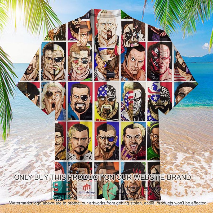 wrestling characters art hawaiian shirt 1 94475