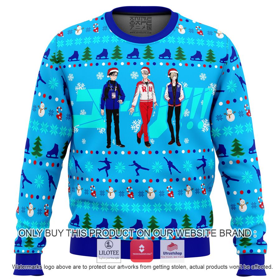 yuri on ice the top 3 ice skaters ugly christmas sweater 1 92196
