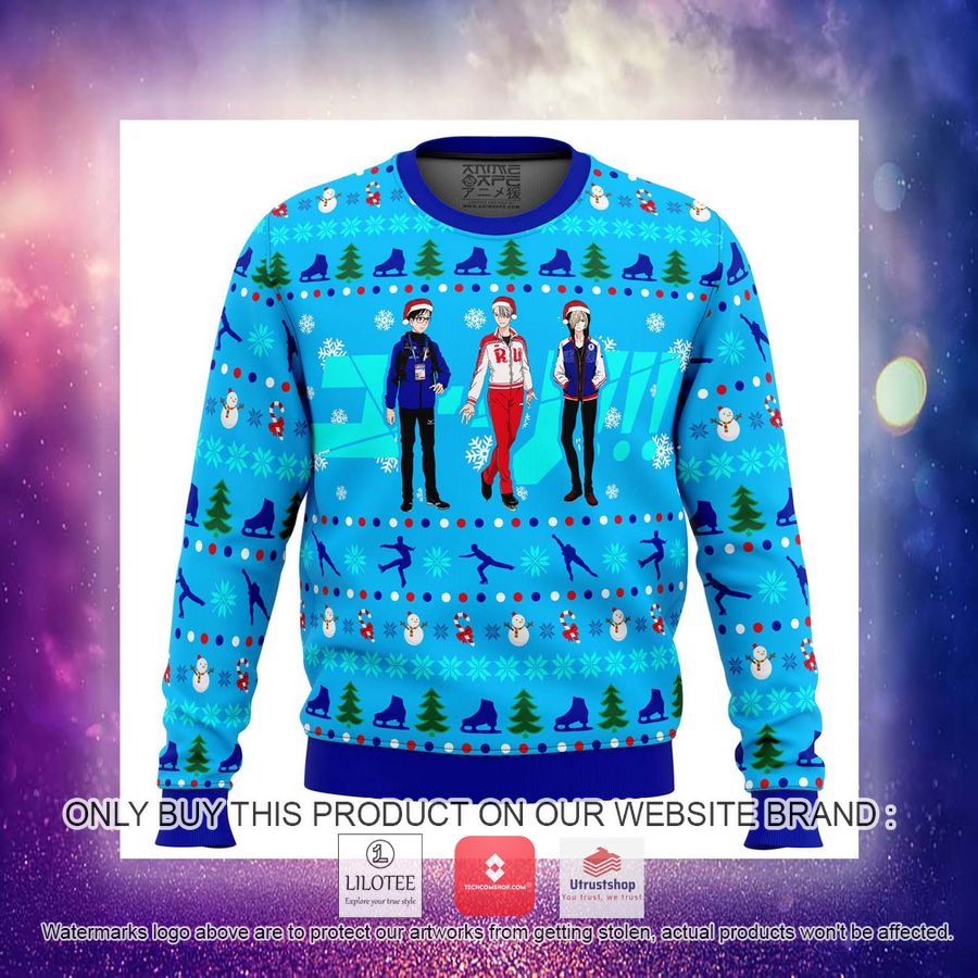 yuri on ice the top 3 ice skaters ugly christmas sweater 2 24322