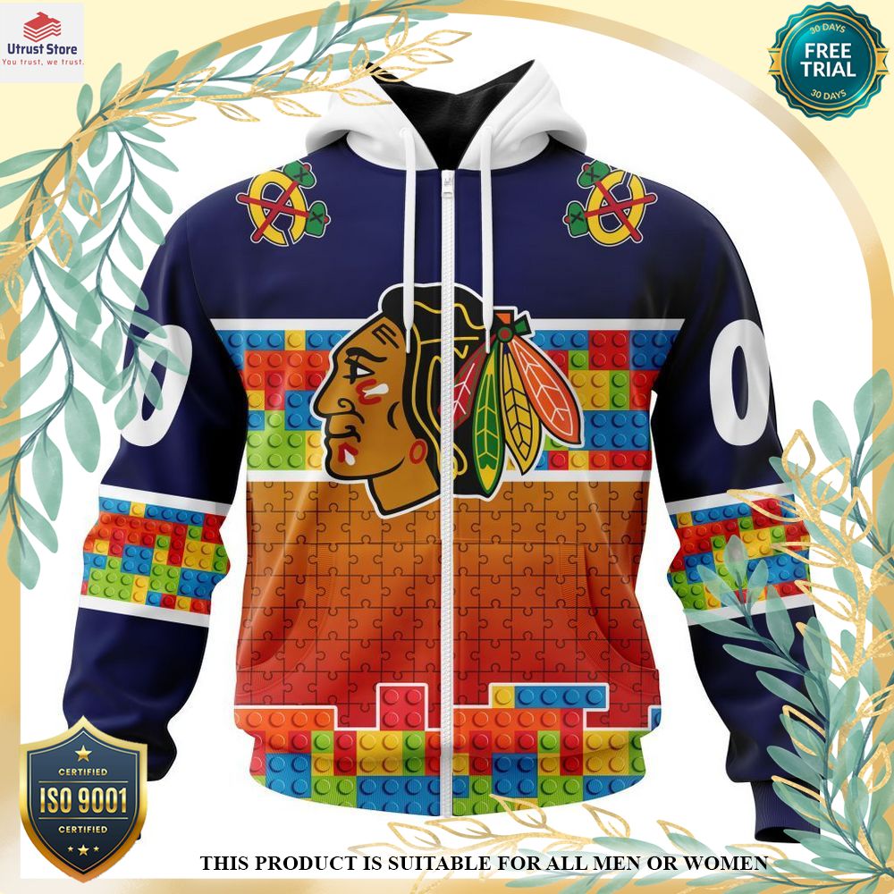 new chicago blackhawks autism awareness custom hoodie shirt 2