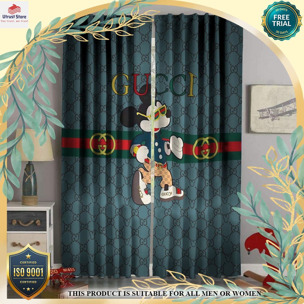 new gucci mickey mouse brand window curtain set 1