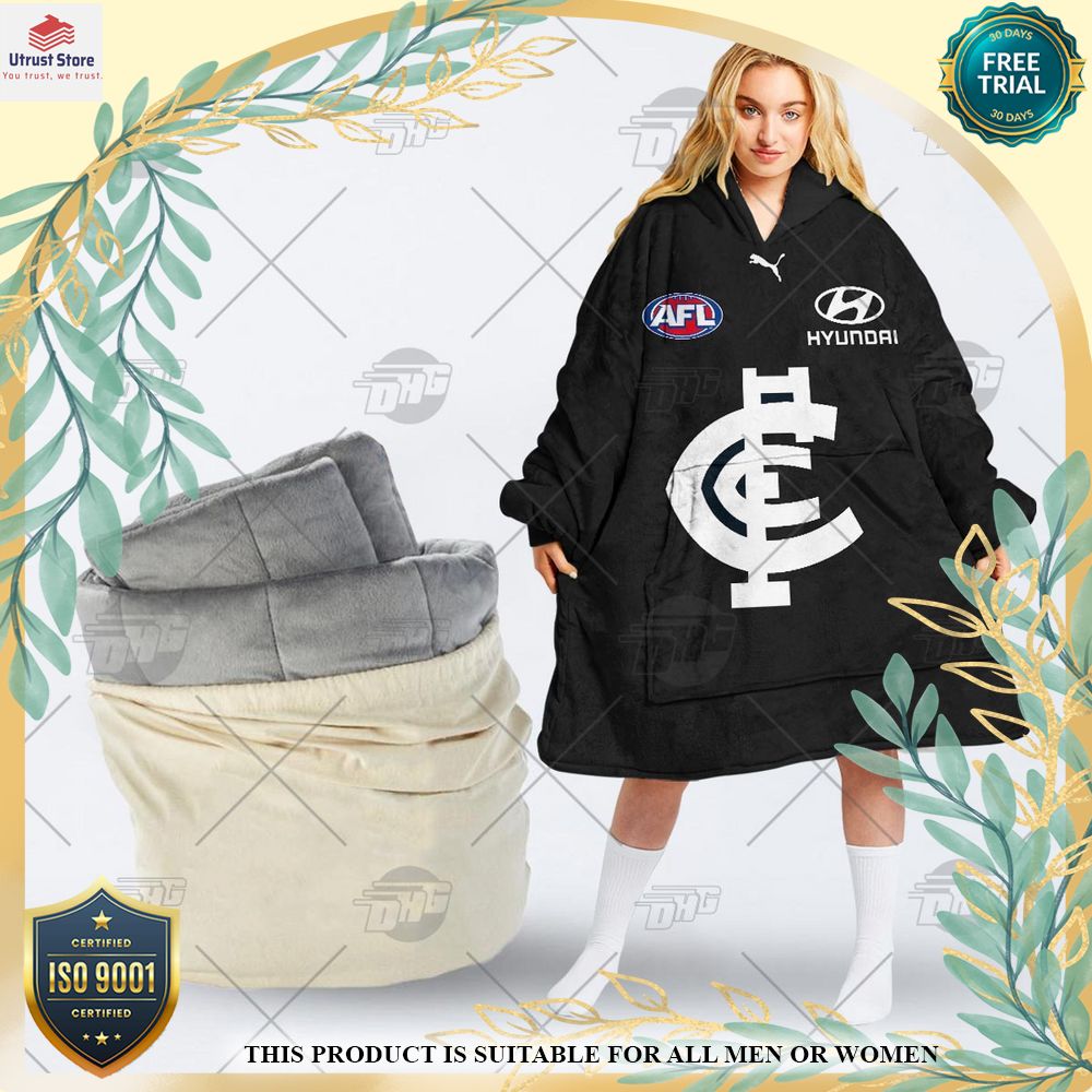 new carlton football club custom fleece hoodie blanket 1
