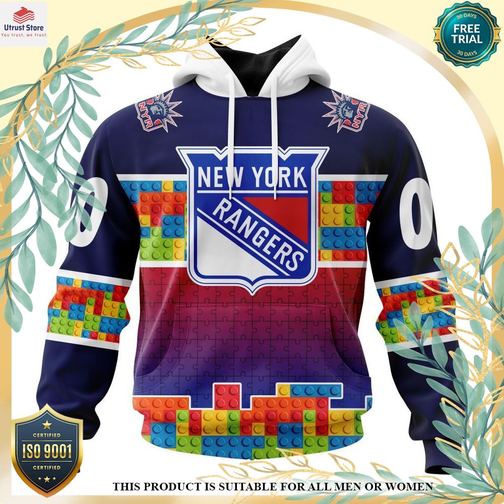 new new york rangers autism awareness custom hoodie shirt 1