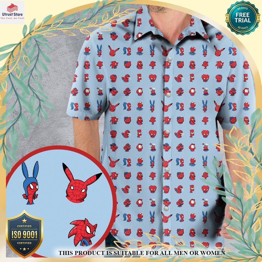 new spider man characters pattern hawaii shirt 1