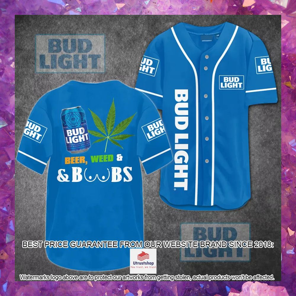 bud light weed boobs baseball jersey 1 316