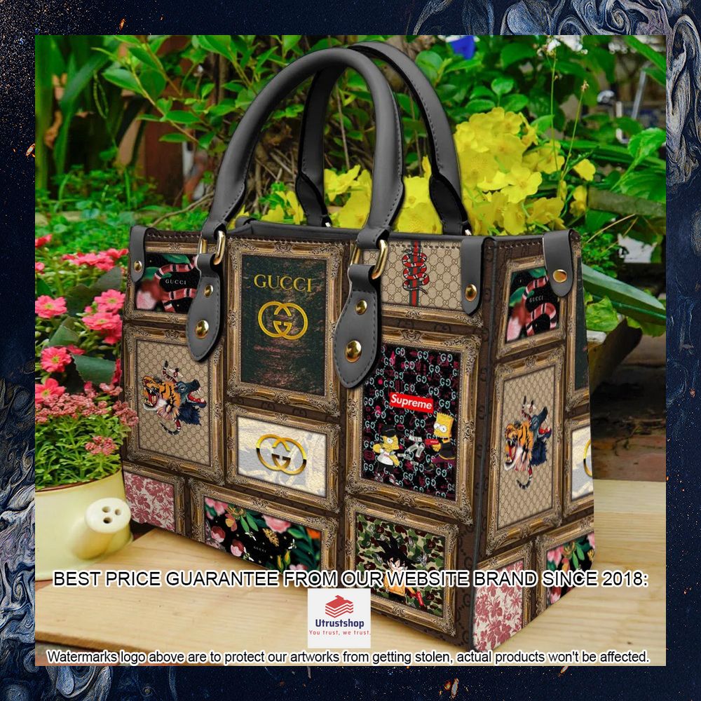 gucci brand leather handbag 1 319
