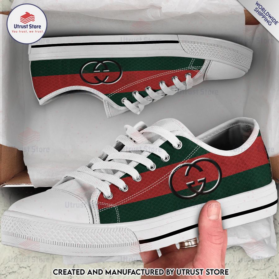 gucci brand logo low top canvas shoes 1 14