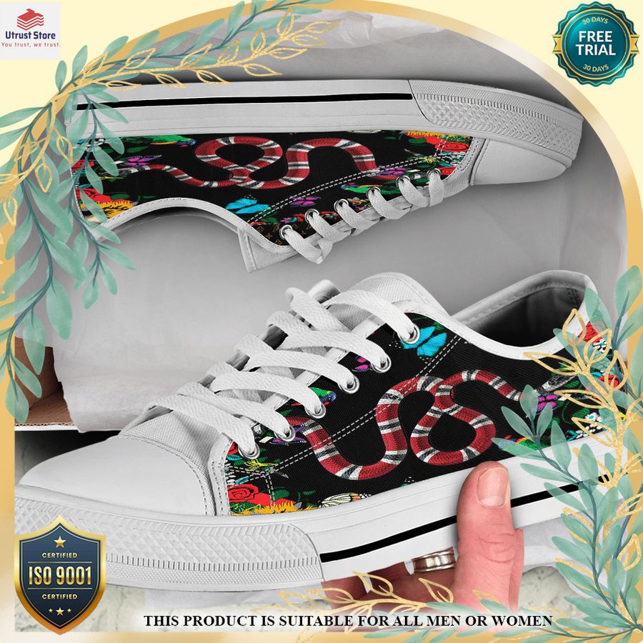 gucci kingsnake flowers low top canvas shoes 1 95