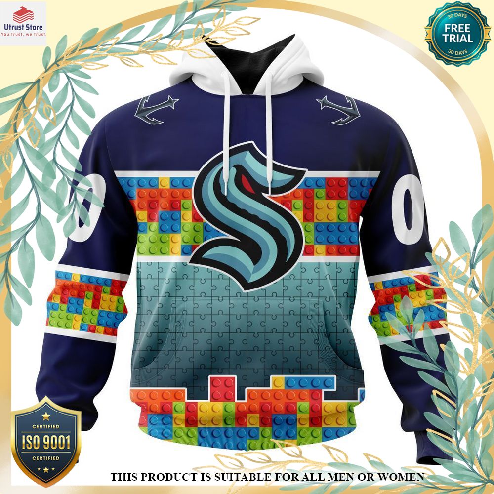 new seattle kraken autism awareness custom hoodie shirt 1