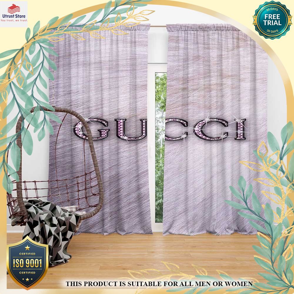 new gucci logo brand window curtain set 1