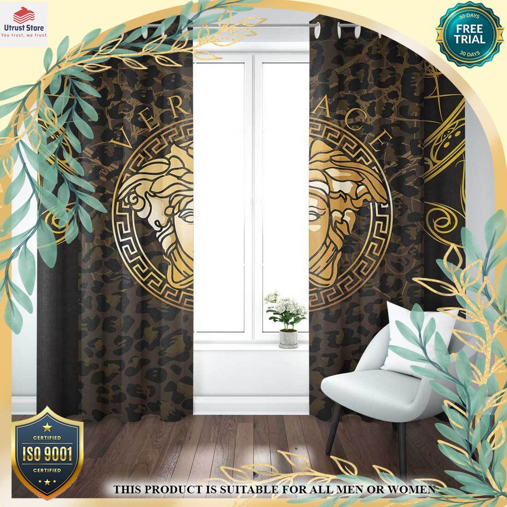 new versace leopard brand window curtain set 1