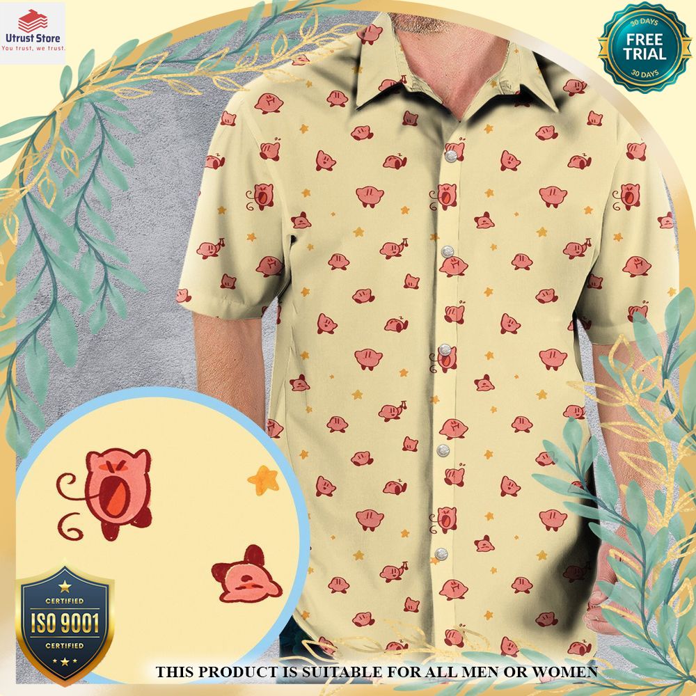new nintendo kirby pattern hawaii shirt 1