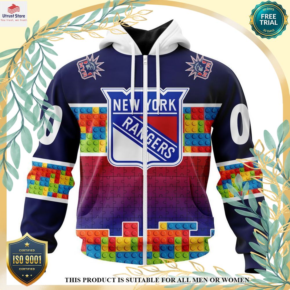 new new york rangers autism awareness custom hoodie shirt 2