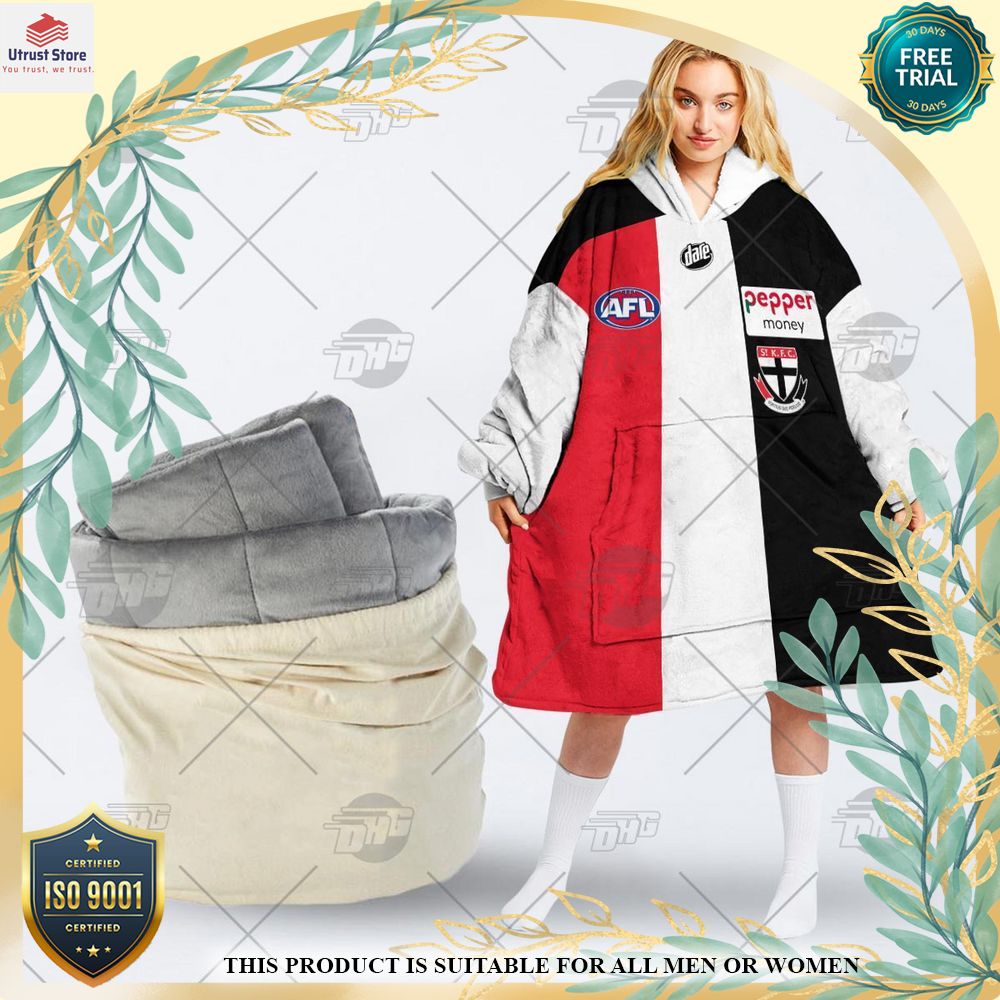 new st kilda football club custom fleece hoodie blanket 1