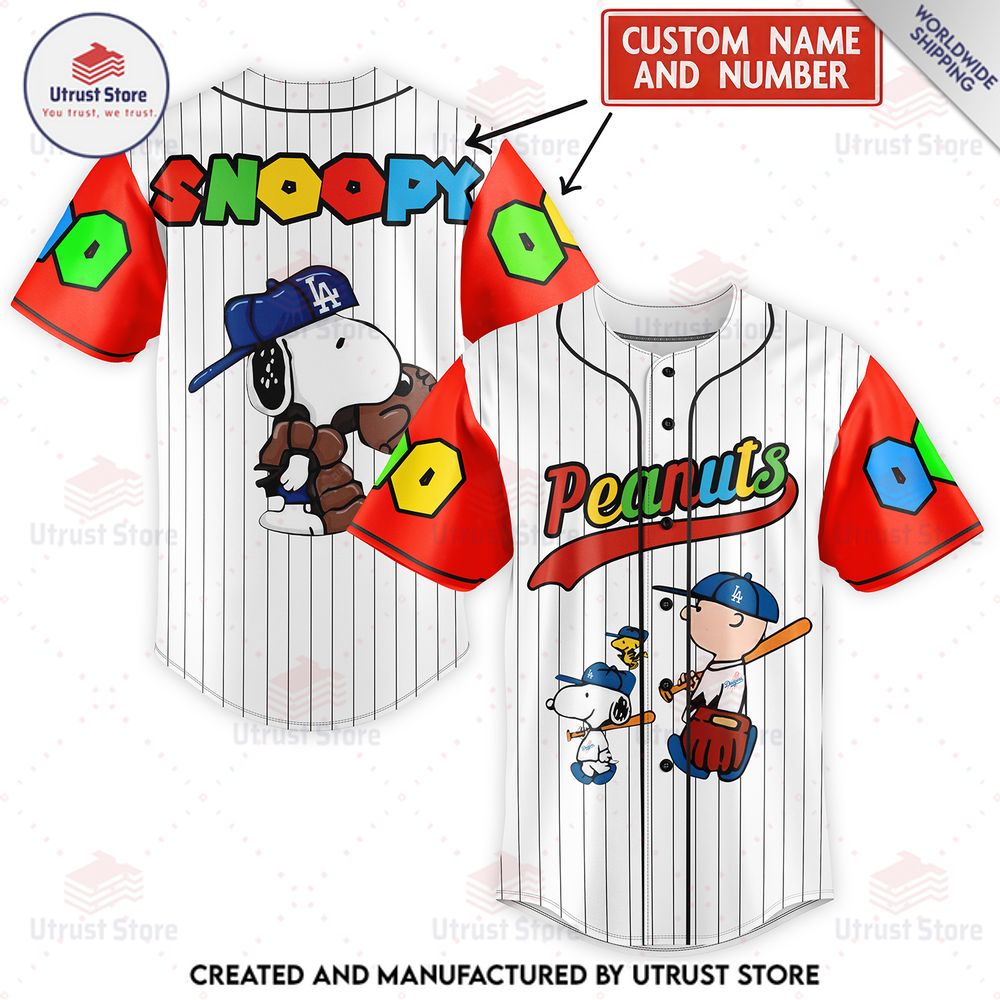 new personalized snoopy peanuts baseball jersey 1