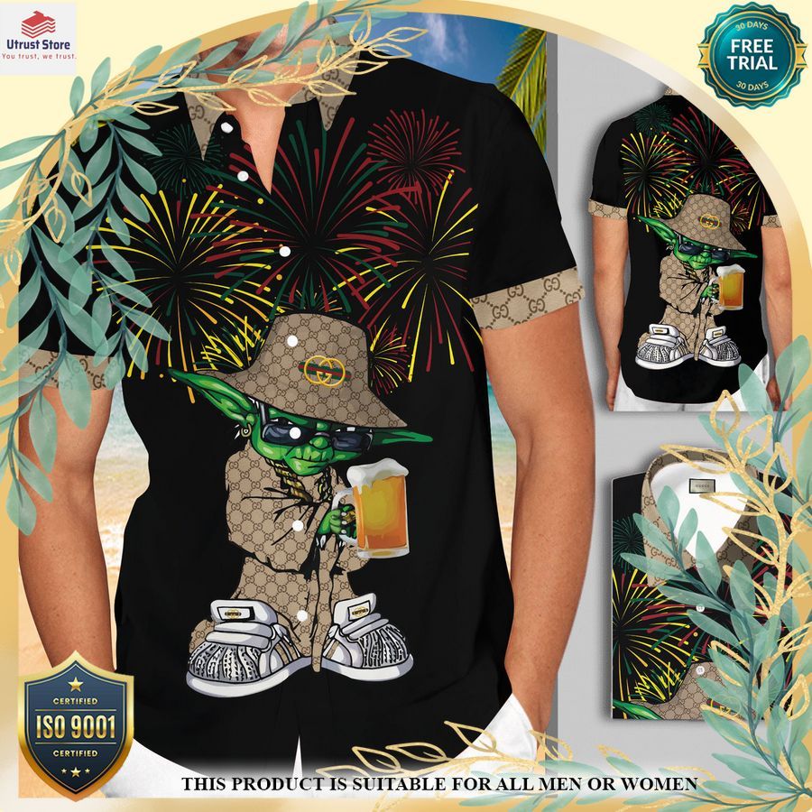 gucci baby yoda beer firework hawaiian shirt 1 279