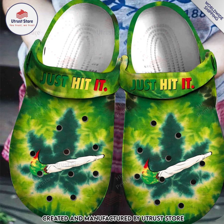 just hit it cannabis tie dye crocs crocband shoes 1