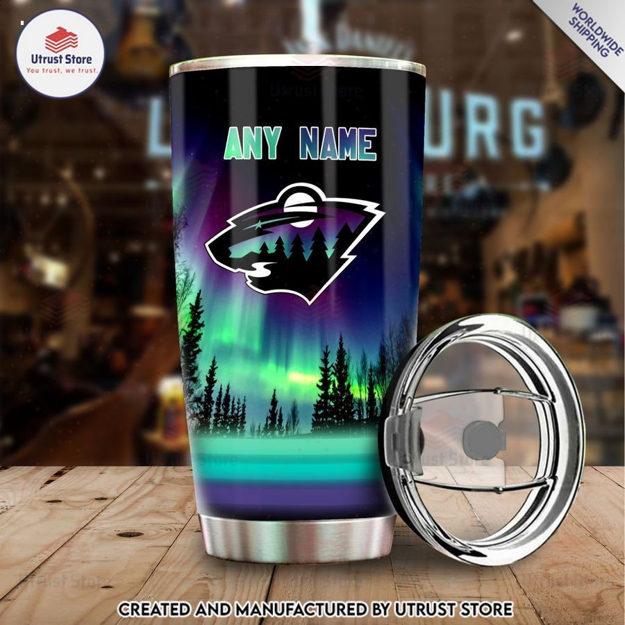 personalized nhl minnesota wild special design with northern lights tumbler 1