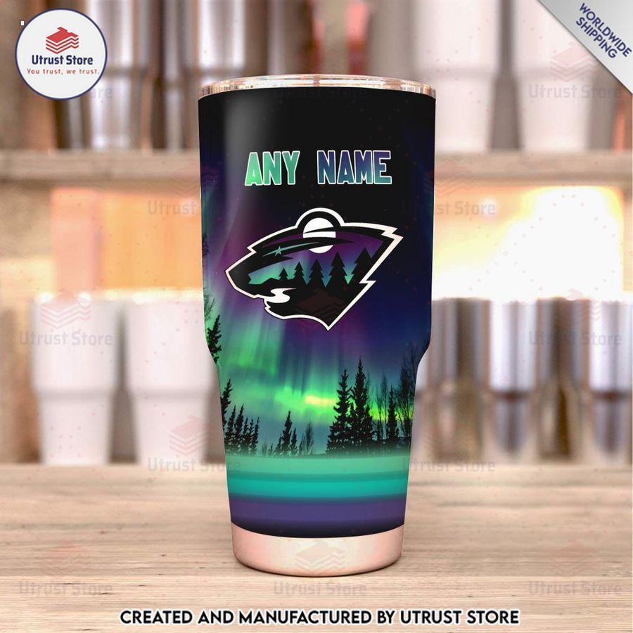 personalized nhl minnesota wild special design with northern lights tumbler 3