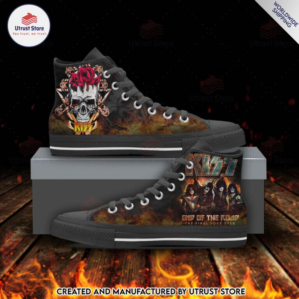 new kiss band end of the road canvas high top sneaker 1