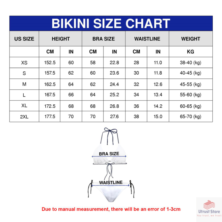 Bikini Utrust Store Size Chart